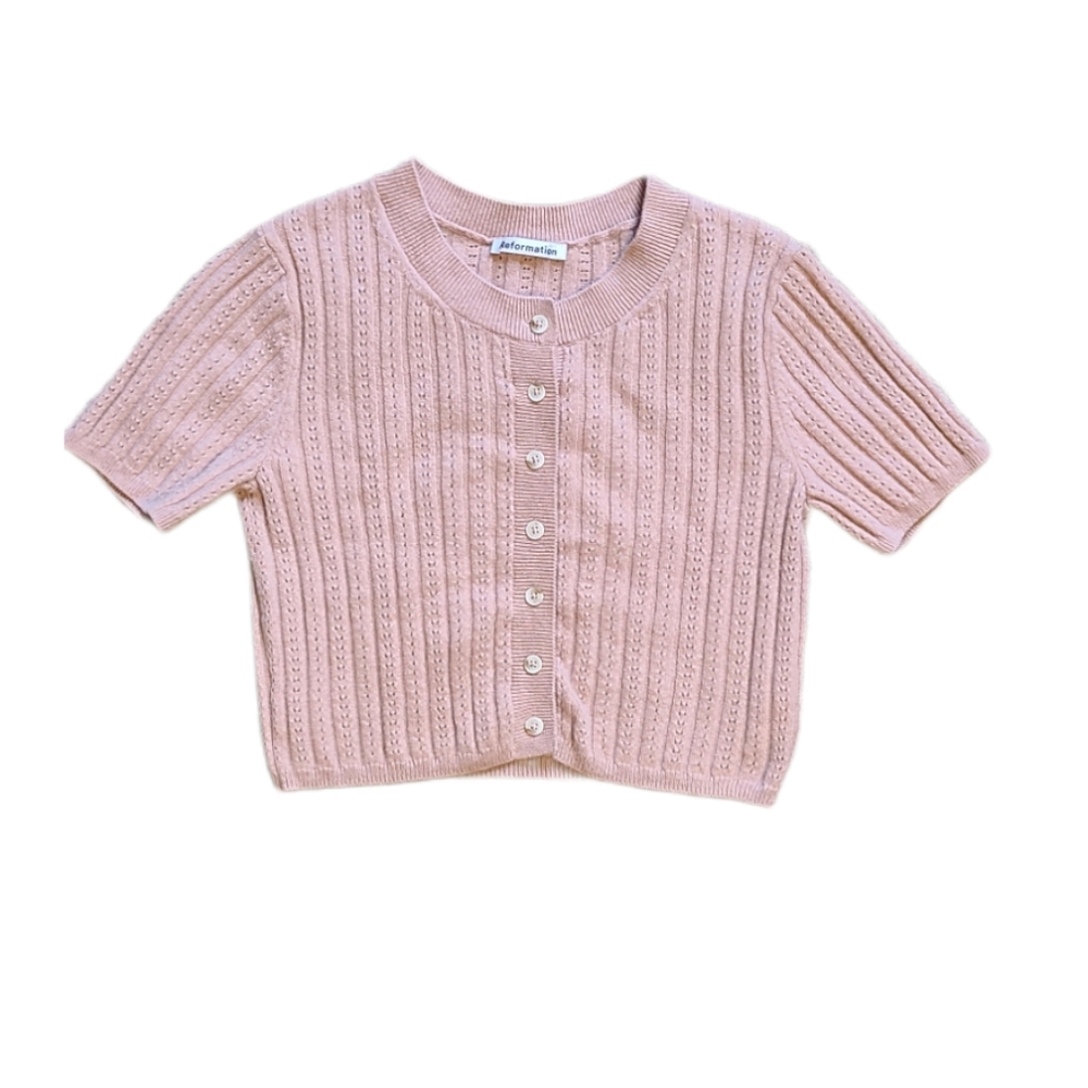 Reformation Germaine Cropped Cashmere Cardigan